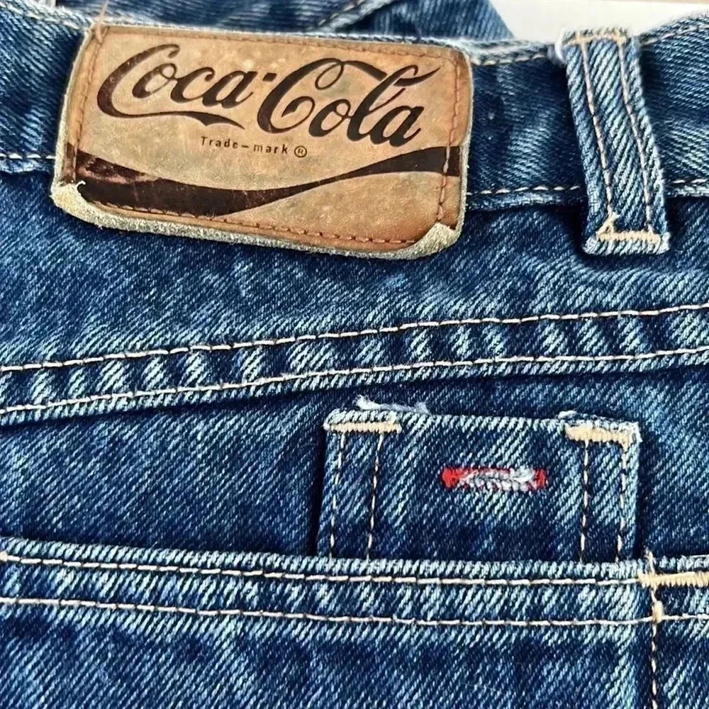 Vintage Cowboy Chic  80’s Blue Acid Washed Jean Mini‎ Skirt - Picture 5 of 12